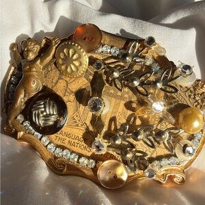 Vintage Ornate Gold-Tone Belt Buckle | Baroque Statement Piece